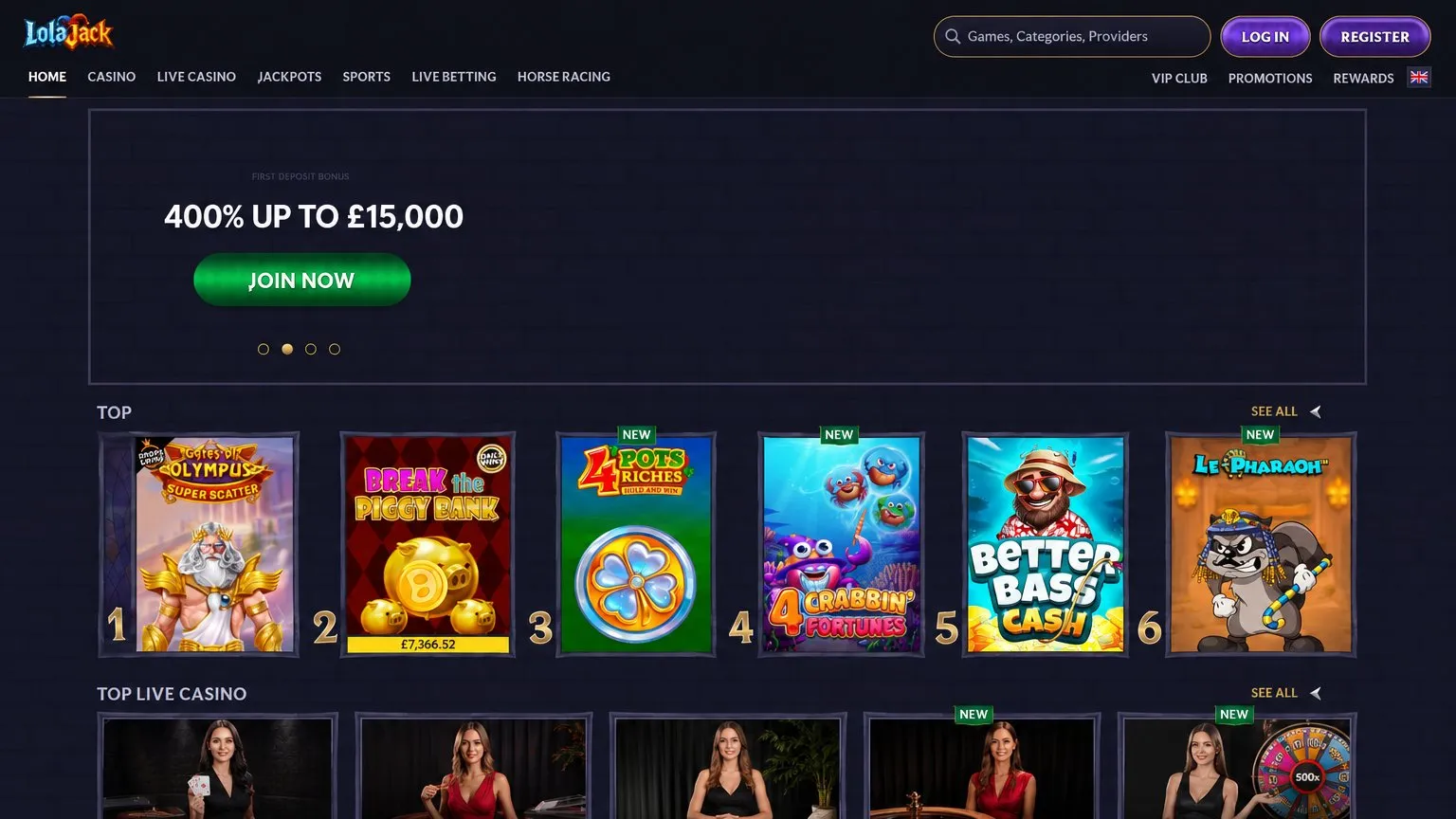 How to register and complete Lolajack Casino login